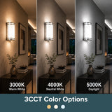 17W LED Wall Sconce Light, 1200 Lumens, 3CCT Selectable 3000K/4000K/5000K, Dimmable Indoor Wall Mount Fixture, AC 120V Hardwired Modern LED Wall Lamp, 75W Metal Halide Equivalent, CRI90 Energy Efficient Lighting