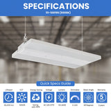 4FT LED Linear High Bay Light, 320W, 29,000 Lumens, 5000K Cool White, Frosted Lens, Chain Mount, Damp Rated IP20, 120-277V, UL/DLC Listed
