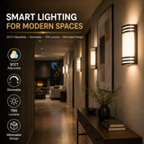 12W LED Wall Sconce Light, 700 Lumens, 3CCT Selectable 3000K/4000K/5000K, Dimmable Indoor Wall Mount Fixture, AC 120V Hardwired Modern LED Wall Lamp, 50W Metal Halide Equivalent, CRI90, Energy Saving