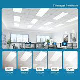 2X4FT LED Light Flat Panel with Motion Sensor, 30-72W, 5CCT 3K|3.5K|4K|5K|6.5K, Dimmable Recessed Drop Ceiling Lights, 3750/5000/6250/7500/9000 Lumens, Lay in Fixture for Office, 120-277V, 4PACK