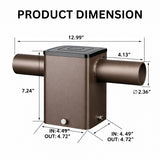 180° Square Pole Tenon Adapter with 2 Arms, Fits 4 Inch Square Light Pole, 2-3/8” OD Dual Horizontal Tenon Mount for LED Area Lights, Shoebox Parking Lot Lights & Flood Lights, Heavy Duty Steel