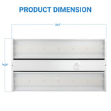 295W LED Linear High Bay Light with PIR Motion Sensor, 41,300 Lumens, 5000K Cool White, 140 lm/W, 1000W Metal Halide Equivalent, 0-10V Dimmable, 120-277V, UL & DLC 5.1 Premium, 2FT Commercial Warehouse & Industrial Lighting