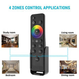 BTF-LIGHTING RGBCCT RC03RFB RF Remote 4-Zones Group Control | PWM LED Controller for LED Strips | Compatible with Alexa, Google Home, Smart Life & Tuya Smart APP