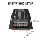 RGB LED Controller with RF Touch Remote – DC12V-24V, 3 Channel Dimmer, 432W Max Output – 10 Lighting Modes, Sync Function, Short Circuit Protection – for LED Strip Lights, Common Anode
