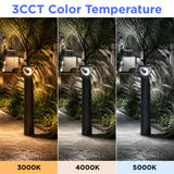 24W LED Bollard Light – Selectable 14W/19W/24W, 3CCT Adjustable 3000K–5700K, 3600LM High Output, IP65 Waterproof Aluminum Body, UL ETL DLC Certified Commercial Outdoor Pathway & Landscape Lighting – 5-Year Warranty