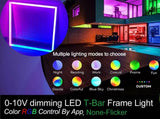 2x2 LED Panel Light – RGB Multicolor Edge-Lit, 40W 4400LM, Smart Wi-Fi Drop Ceiling Light, Remote & App Controlled, Works with Alexa/Google (6 Pack)