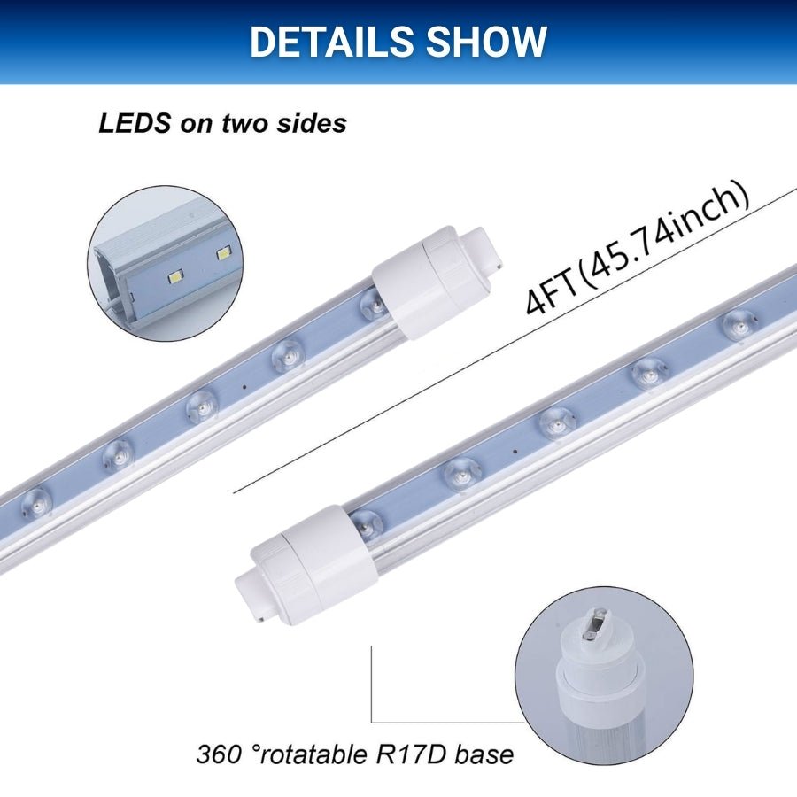 4FT LED Shop Lights 28W – SwitchToLED T8 product dimension