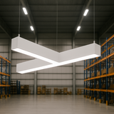 Linking Bracket for Office Lamp – T Shape 3-Way Connector – White Metal