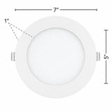 6 Inch 2-Hour Fire Rated Slim Recessed LED Downlight, Canless IC Rated, 15W 1100 Lumens, 5 CCT Selectable 2700K-5000K, 90 CRI, Dimmable, ETL & UL263 Listed, White