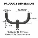 2-Head Bullhorn Light Pole Adapter, 180° Double Tenon Adapter for LED Area Lights & Parking Lot Lights, Heavy Duty Steel, Fits Square/Round Poles, Outdoor Commercial Lighting Mount, Black