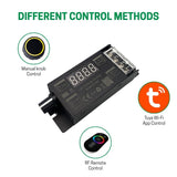 T3-WiFi 300W 600W DC12-24V PWM Adjustable Tuya APP Smart WiFi Single Color LED Dimmer Switch, 25A Max Output, RF Remote & Knob Control, Alexa/Google Compatible