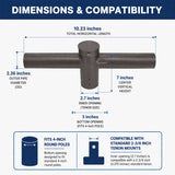 Light Pole Tenon Adapter 2-3/8 Inch OD, Slip Fitter Mount for LED Area Lights & Shoebox Parking Lot Lights, Heavy Duty Aluminum/Steel Pole Top Mount Bracket, Outdoor Commercial Lighting Adapter