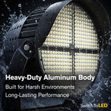 1200W LED Stadium Light, 180,000 Lumens, 5000K Daylight, 0-10V Dimmable, IP66 Waterproof High Mast Flood Light, UL DLC Certified, 4000W Metal Halide Equivalent for Sports Field, Arena & Parking Lot