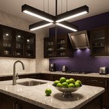 Linking Bracket for Office Lamp – X Shape 4-Way Connector – Black Metal