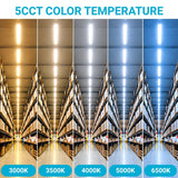 8FT LED Linear Strip Light with Emergency Backup & Motion Sensor, Selectable CCT and Wattage, 0-10V Dimmable, Up to 10,400 Lumens, 50W/64W/70W/80W, 3000K/3500K/4000K/5000K/6500K, 100-277V, Commercial-Grade, 5-Year Limited Warranty