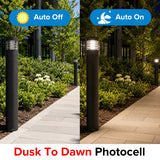 24W Modern Mushroom Top LED Bollard Light – Selectable 14W/19W/24W, 3CCT Adjustable 3000K–5700K, 3600LM Output, IP65 Waterproof Die-Cast Aluminum, UL ETL DLC Certified Outdoor Pathway & Landscape Lighting – 5-Year Warranty
