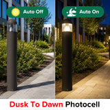 24W Dome Top LED Bollard Light – Selectable 14W/19W/24W, 3CCT Adjustable 3000K–5700K, 3600LM Output, 120° Beam Angle, IP65 Waterproof Aluminum Housing, UL ETL DLC Certified Outdoor Garden & Landscape Path Lighting – 5-Year Warranty