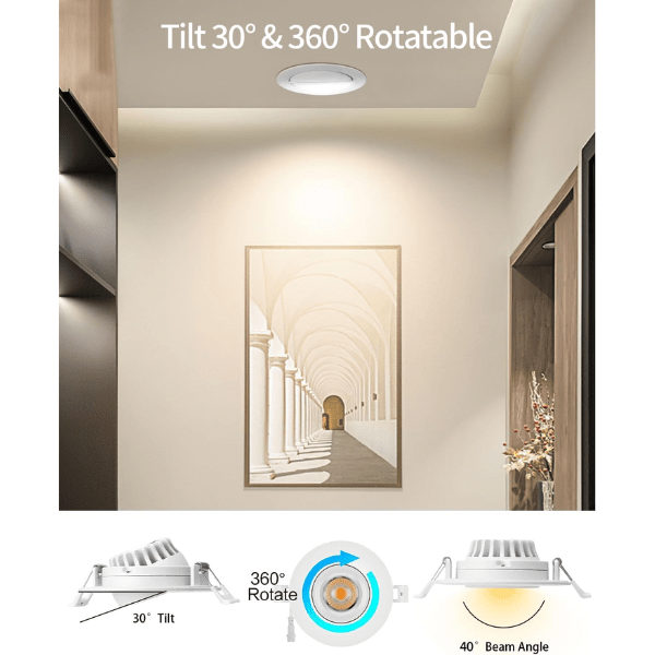 4 Inch LED Recessed Light rotatable by 30 at switchtoled.com