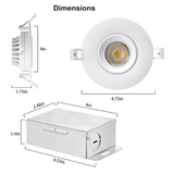 4 Inch LED Recessed Light dimensions at switchtoled.com
