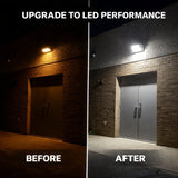 60W/80W/100W LED Wall Pack Light, 7500-12500 Lumens 5000K Daylight, 120-277V 0-10V Dimmable Outdoor Security Light, IP65 Waterproof White Fixture, 400W Metal Halide Equivalent, 5-Year Warranty