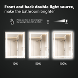 LED Bathroom Mirror Lights 48x30 Inch Front & Backlit Lights Vanity Mirror, Wall Mounted Anti-Fog Dimmable LED Makeup Mirror, IP54 3K-6K Warm/Natural/Daylight, Tempered Glass (Horizontal/Vertical) UL