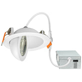 4 Inch Gimbal LED Recessed Lights, 10W, 980 Lumens, 5CCT Selectable 2700K/3000K/3500K/4000K/5000K, 360° Rotation & 90° Tilt, Dimmable, Canless Eyeball Downlight with Junction Box, CRI90+, IC Rated, ETL Listed, White