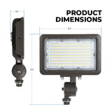 LED light with dimensions labeled on a white background