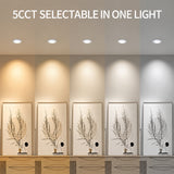 3-inch LED recessed downlight featuring five selectable color temperatures from 2700K to 5000K in one fixture.