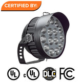 1200W LED Stadium Light (Replaces 3000W–4000W Metal Halide), 125–130LM/W High Output, 5000K Daylight, 38° Beam Angle Sports Flood Light, 277–480V, IP65 Waterproof, 10KV Surge Protection High Mast Arena Lighting