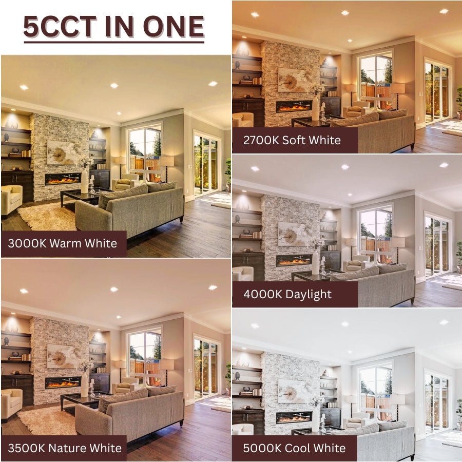 2700k, 3000k, 3500k, 4000k, 5000k 5cct color temperature of led recessed ceiling lights at switchtoled