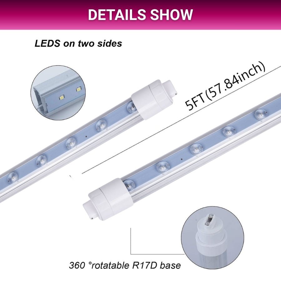 5ft LED Tube Lights double sided at switch to led
