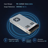 LRS-600 600W24V Single Output Switching Power Supply – 110-277V Input, UL/CE/RoHS Certified, 86–92% Efficiency, Multi-Voltage Output, Compact 41mm Low-Profile, Industrial Grade, 3-Year Warranty