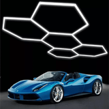 LED Garage Lights – 192W Hexagon LED Shop Ceiling Lamp, 23040LM, 6500K Daylight, Linkable Plug-In Fixture for Workshop, Gym, Car Care, Warehouse, LED Lighting for Garage Ceiling