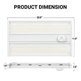 165W Linear LED High Bay Light with PIR Motion Sensor – 22,440 Lumens, 5000K Daylight, 400W Metal Halide Equivalent, DLC 5.1 Premium, UL Damp Rated, 120–277V, Suspended Mount, Warehouse & Industrial Lighting