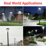 LED Post Top Light - 40W/60W/80W Selectable, 3000K/4000K/5000K CCT, AC100-277V, Black T5 3" Mount, Frosted Glass Cover, Outdoor Waterproof Fixture, Compatible with Photocell, 5-Year Warranty for Street, Yard, Garden