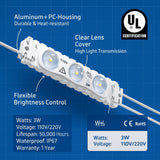 LED Module String Lights – Red/Green/White, 3W/Module, 390LM, 110V/220V, 130LM/W, CRI 90+, IP67 Waterproof, Dimmable, 48FT, UL Certified, 50,000 Hrs Lifespan