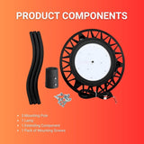 LED Post Top Light - 40W/60W/80W Selectable, 3000K/4000K/5000K CCT, AC100-277V, Black T5 3" Mount, Frosted Glass Cover, Outdoor Waterproof Fixture, Compatible with Photocell, 5-Year Warranty for Street, Yard, Garden