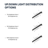 suspended linear led light fixture up and down light distibution options at switchtoled