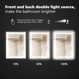 Bathroom Mirror with LED Light, 72x36 Inch double light source