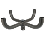 Black metal bracket with four arms on a white background