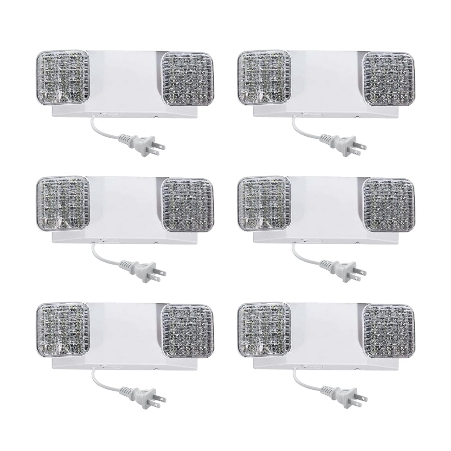 Corded Emergency Light with Battery Backup 6 pack at switchtoled.com