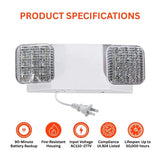 Corded Emergency Light with Battery Backup product specification at switchtoled.com