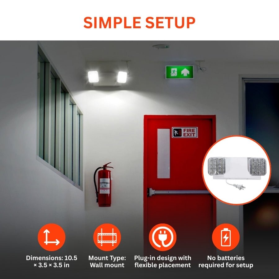 Corded Emergency Light simple setup at switchtoled.com