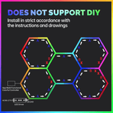 Hexagon Garage Lights RGB install at switchtoled.com