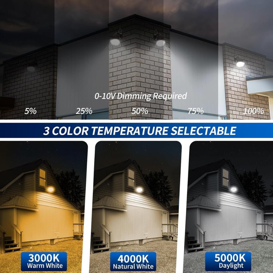 Led area lights for outdoor with changeable color temperature