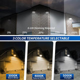 Led area lights for outdoor with changeable color temperature