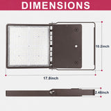 Detailed dimension diagram showing 17.8-inch width and 10.2-inch height, designed for large-area coverage and efficient installation.