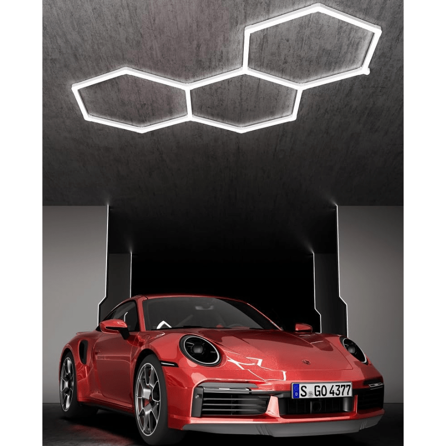 3 Honeycomb Ceiling Lights Hexagon garage lighting