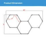 Led exagon garage lights product dimension