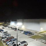LED Parking Lot Lights on in parking area